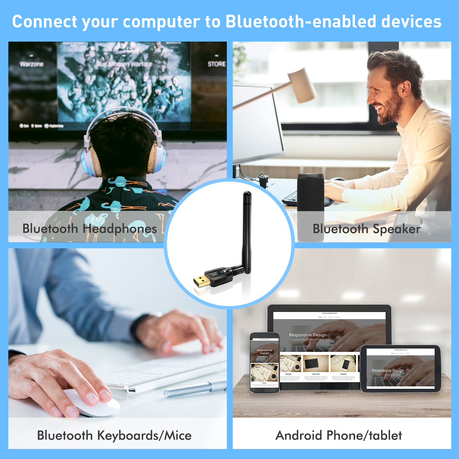 Adaptador Bluetooth B3519S 5.1 EDUP